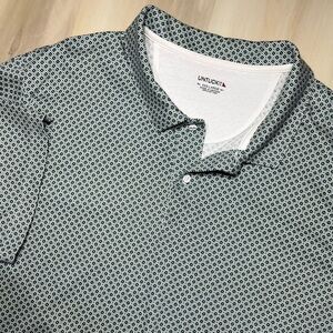 Untuckit Green Geometric Polo Printed Damaschino Shirt Cotton Golf Men's 3XL